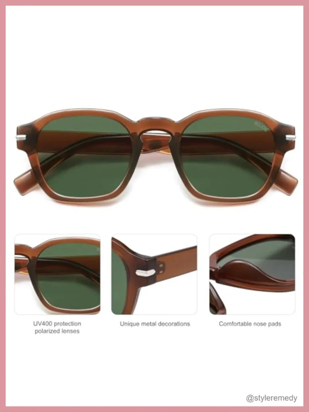 Vintage Retro Square Polarized Sunglasses UV400